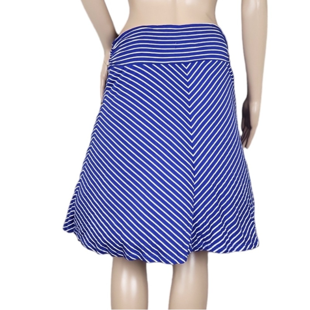 Merona Fit and Flare Blue & White Chevron Print Skater Skirt Size L - Picture 2 of 2